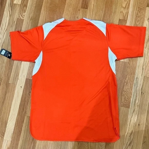 Champro Adult Bull Pen Full Button baseball jersey size XL orange white … - Picture 9 of 9